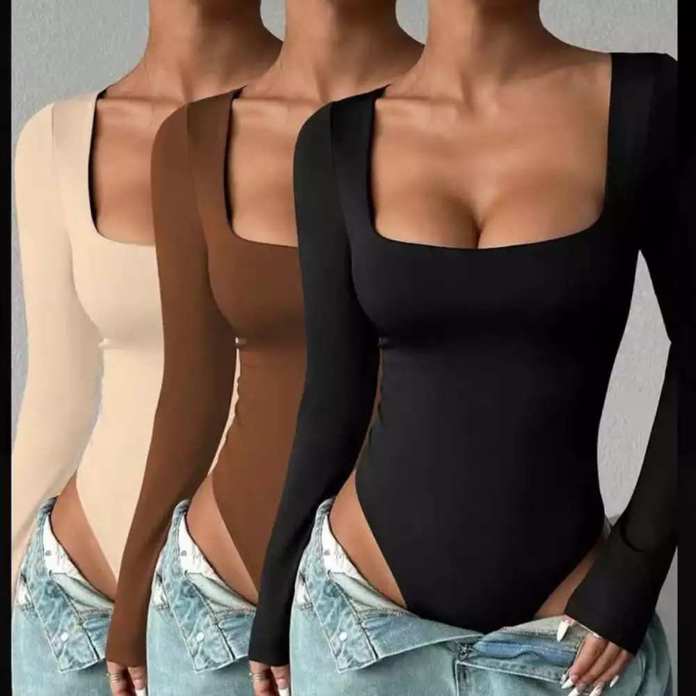 REORIA Body Sexy De Manga Corta Con Cuello Asimétrico Para Mujer, Acanalado