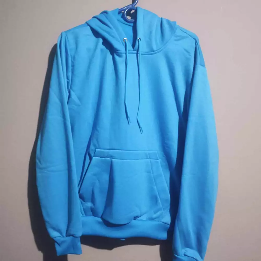 Buzo capotero azul agua marina talla XS La Plaza Morada