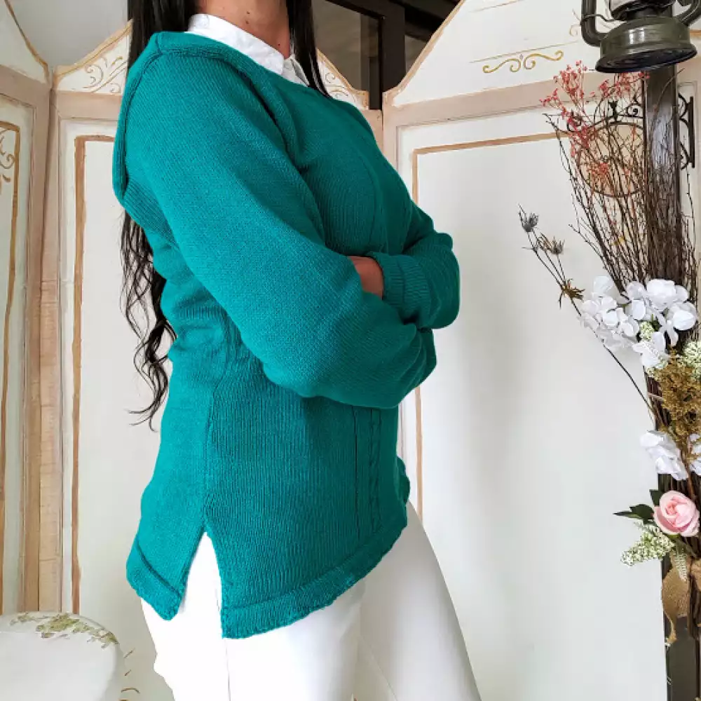 BUZO TEJIDO VERDE Talla M La Plaza Morada