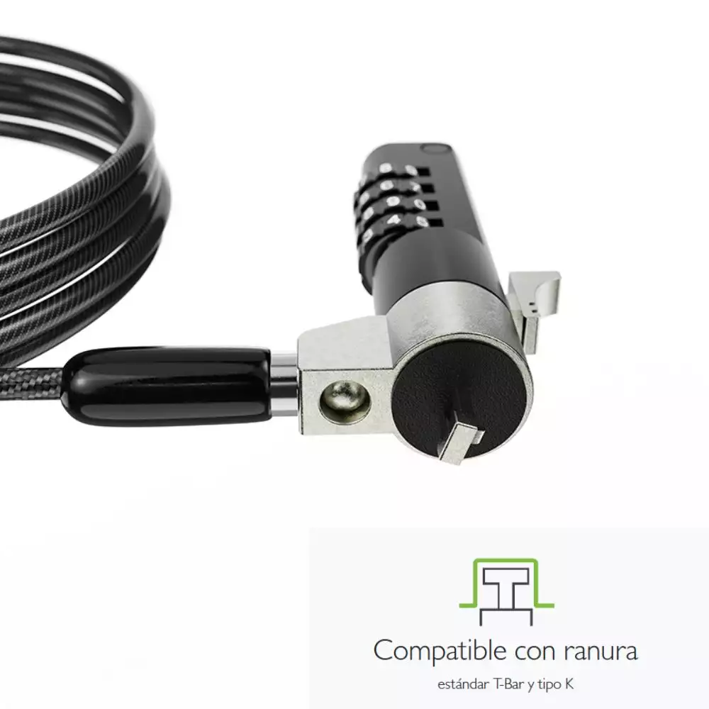 Cable seguridad KlipXtreme combinación 4 dígitos 2m