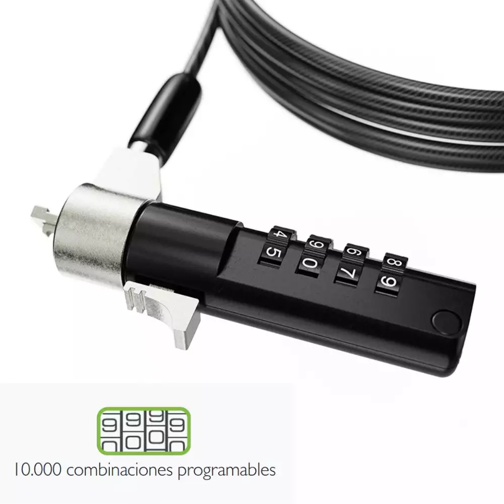 Cable seguridad KlipXtreme combinación 4 dígitos 2m