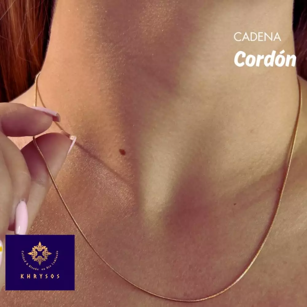 Cadena cordón mujer 1mm oro laminado 18k minimalista