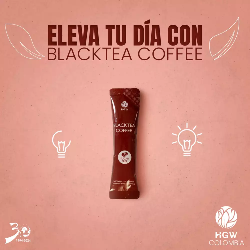 Café con té negro instantáneo sin azúcar funcional