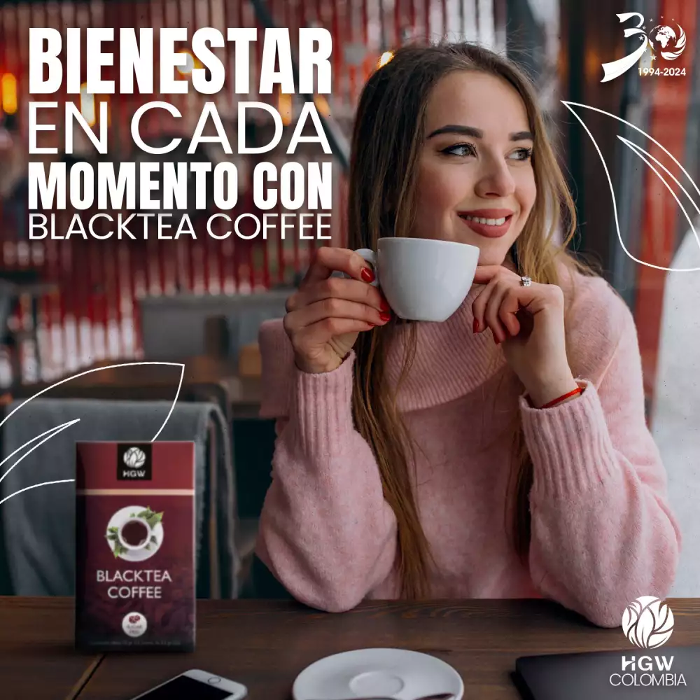 Café con té negro instantáneo sin azúcar funcional