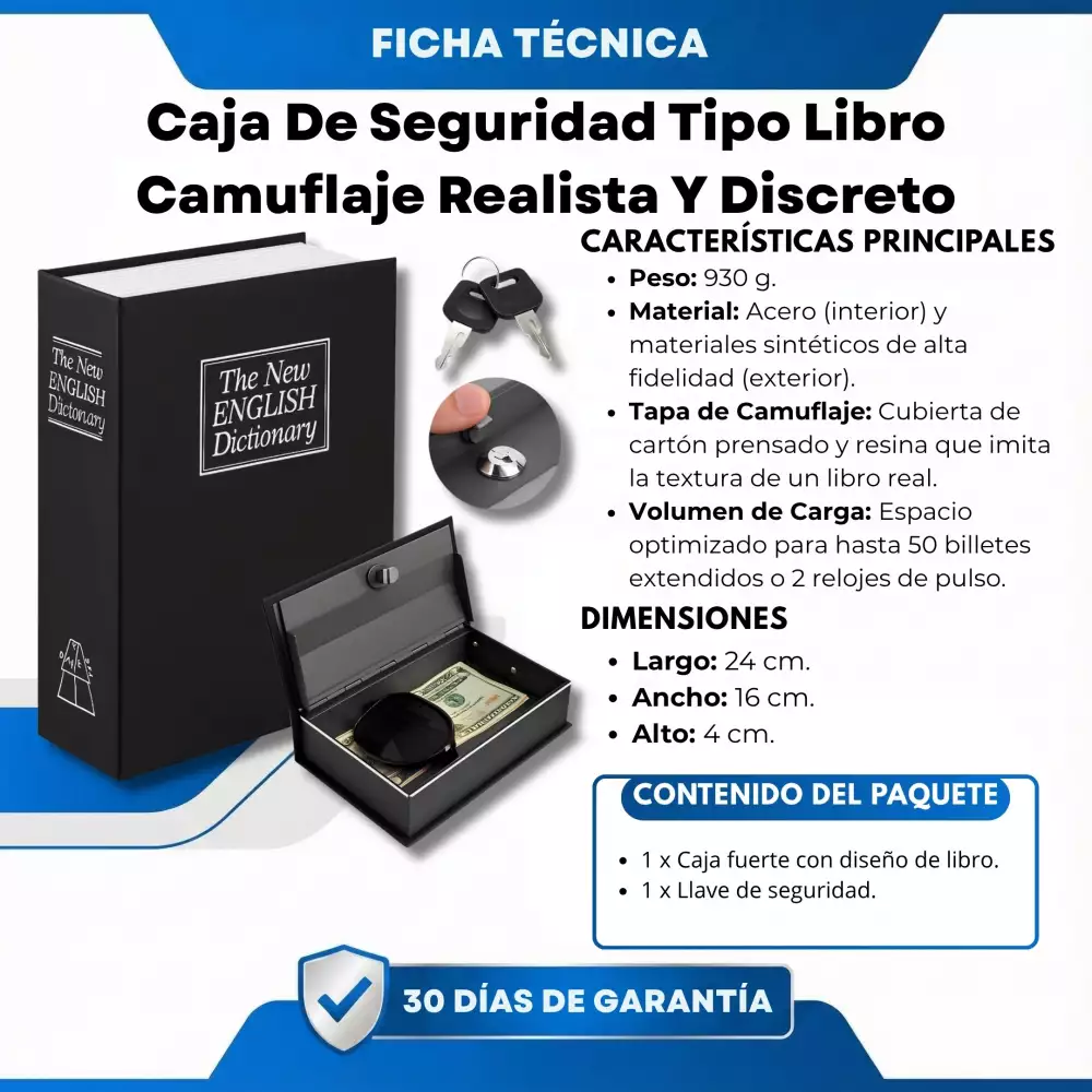 Caja De Seguridad Tipo Libro Camuflaje Realista Y Discreto