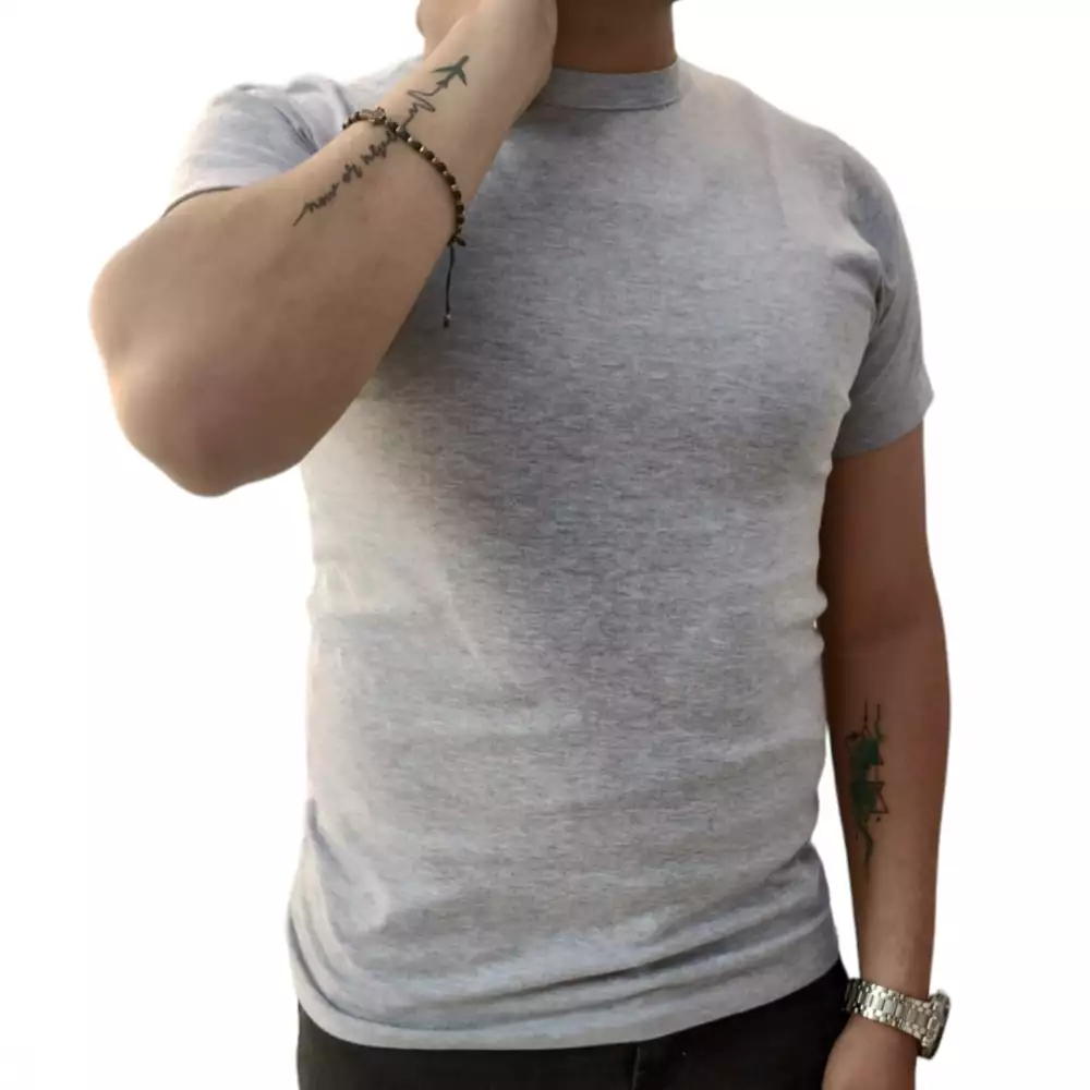 CAMISETA BASICA HOMBRE GRIS PLATA TALLA XL La Plaza Morada