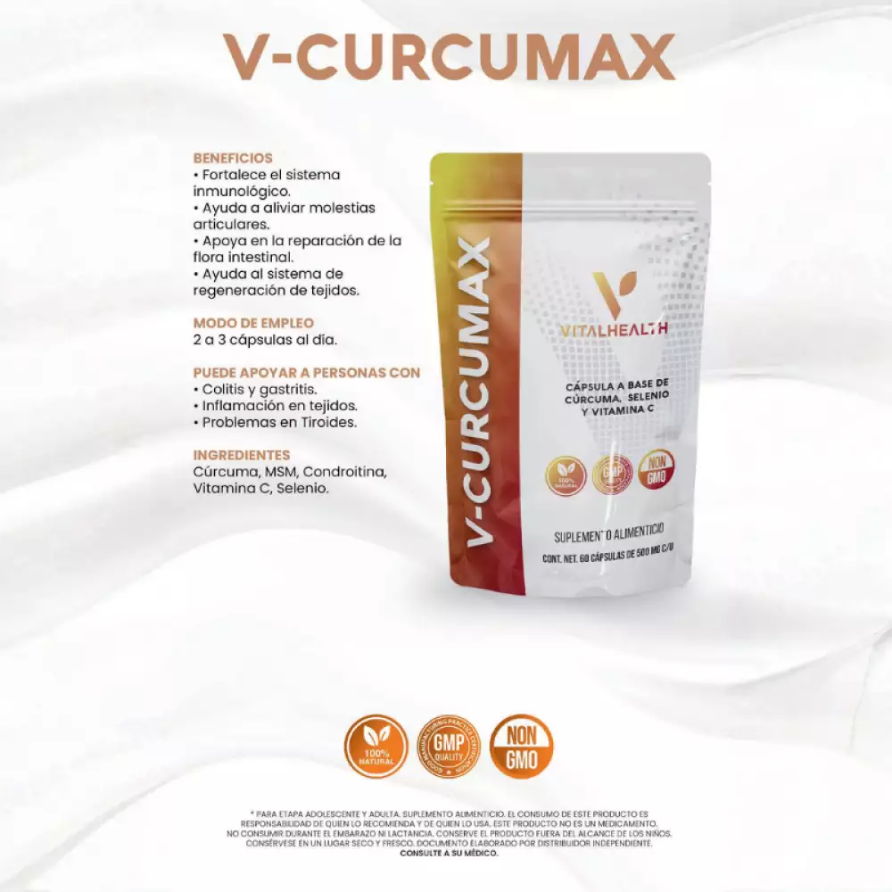 Cápsulas de cúrcuma para inflamación articular 60 unidades