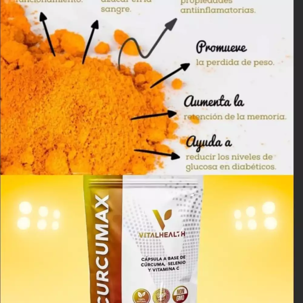 Cápsulas de cúrcuma para inflamación articular 60 unidades