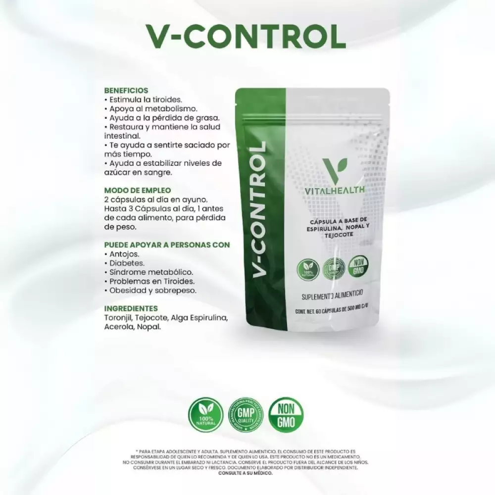 Cápsulas V-Control para pérdida de peso y metabolismo