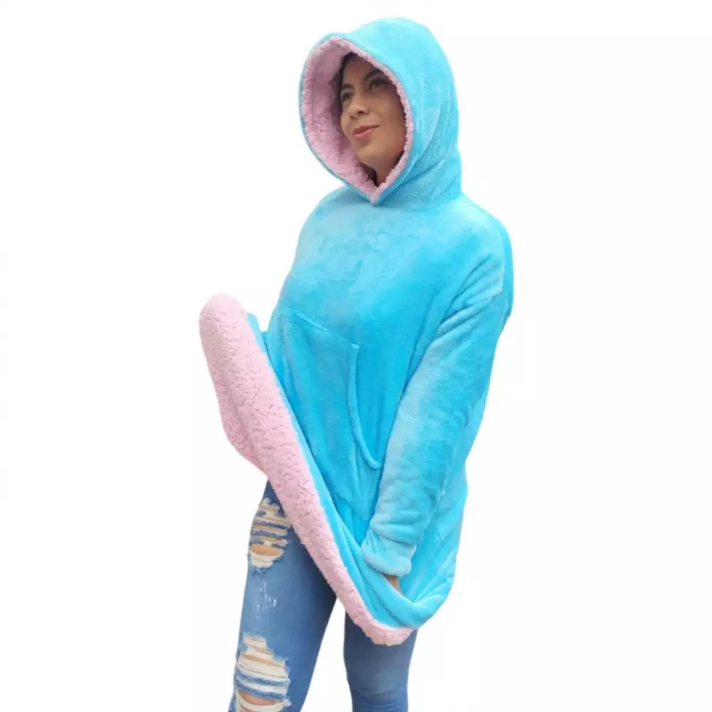Buzo/saco Cobija Overside Unisex Doble Adulto Hoodie