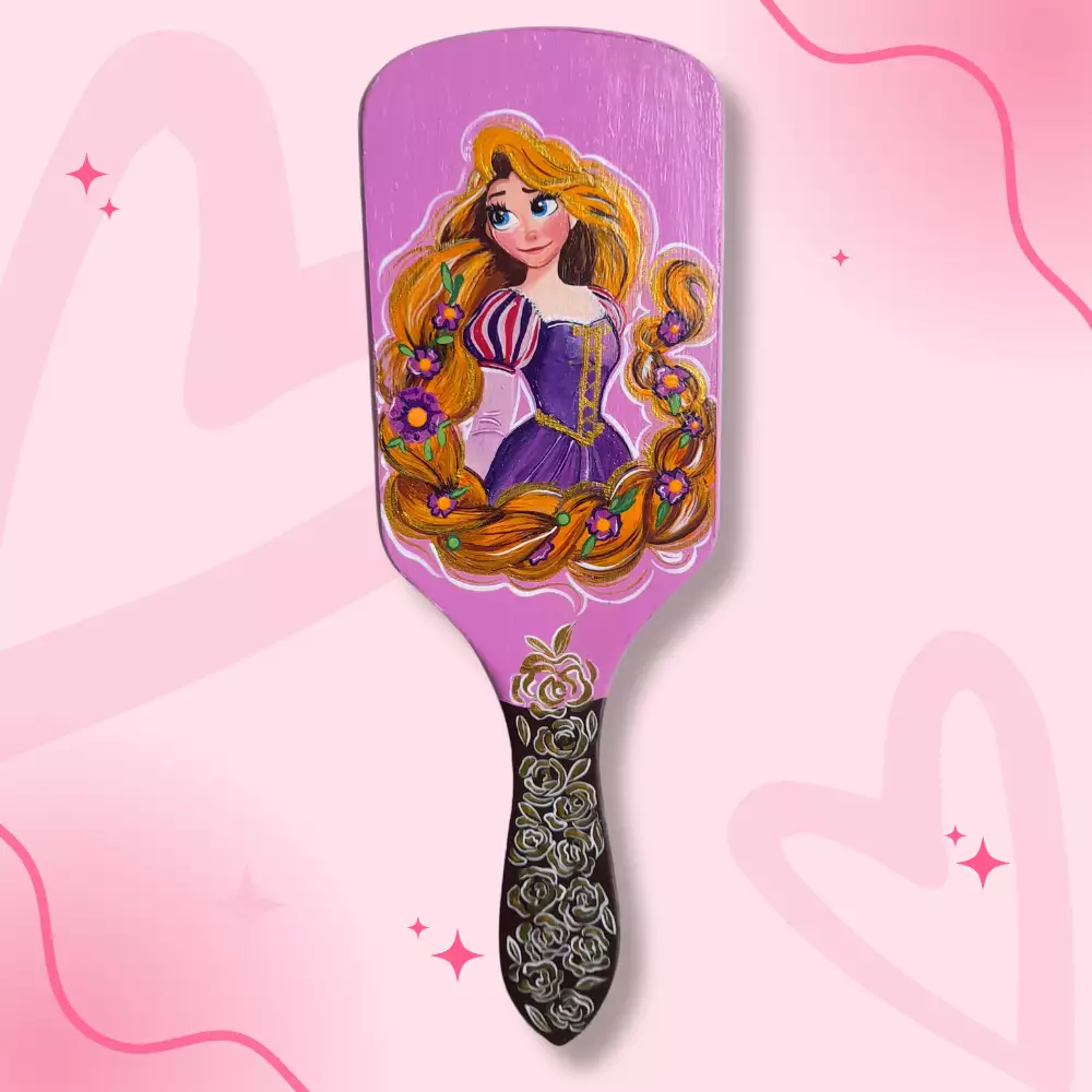 CEPILLO DE MADERA PERSONALIZADO - RAPUNZEL