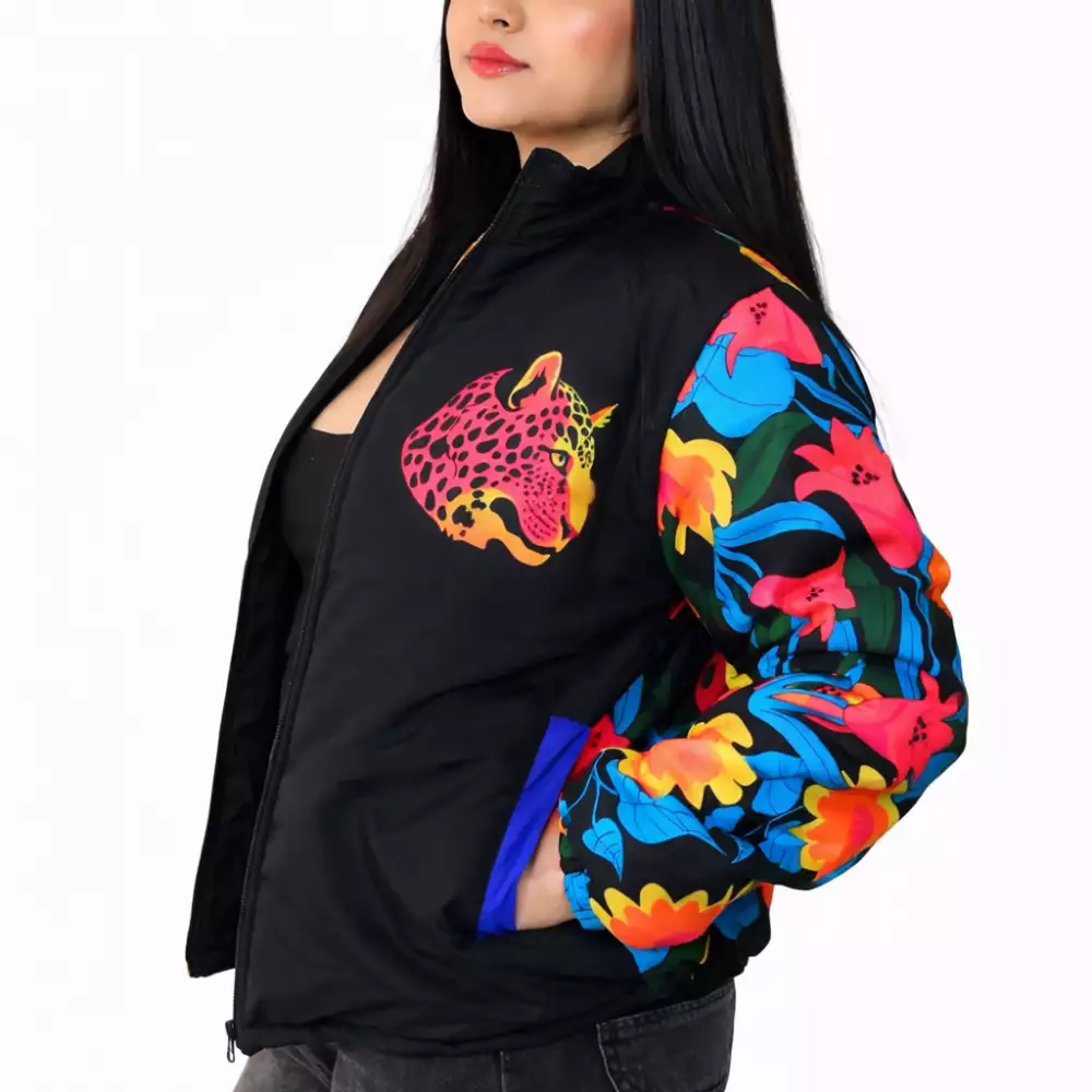 Chaqueta Davsan para mujer con estampado Jaguar Oversize