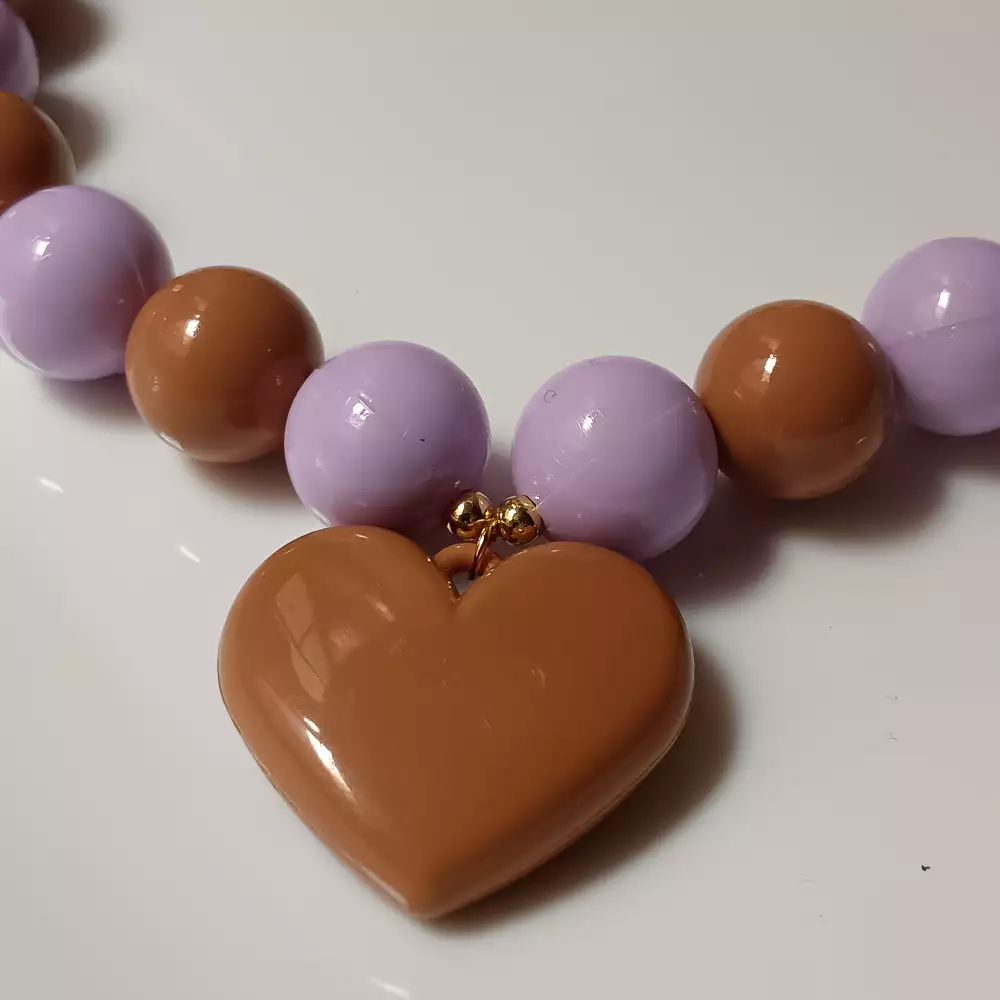 Collar chunky dije corazon Anartia accesorios Lila-cafe