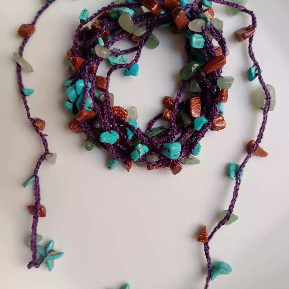 Collar mil vueltas en crochet Anartia accesorios tejido artesanal