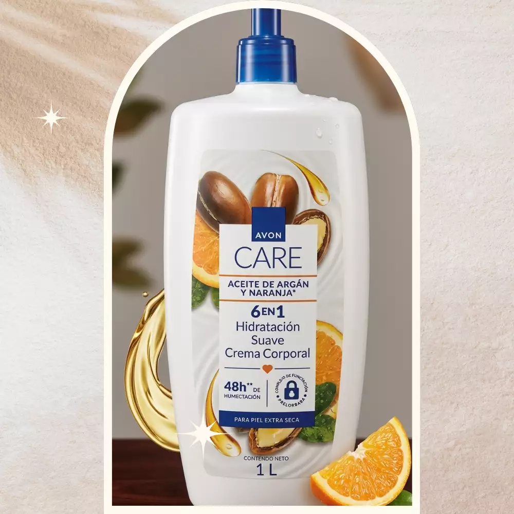 Crema corporal Avon Care argán naranja 1 L hidratante
