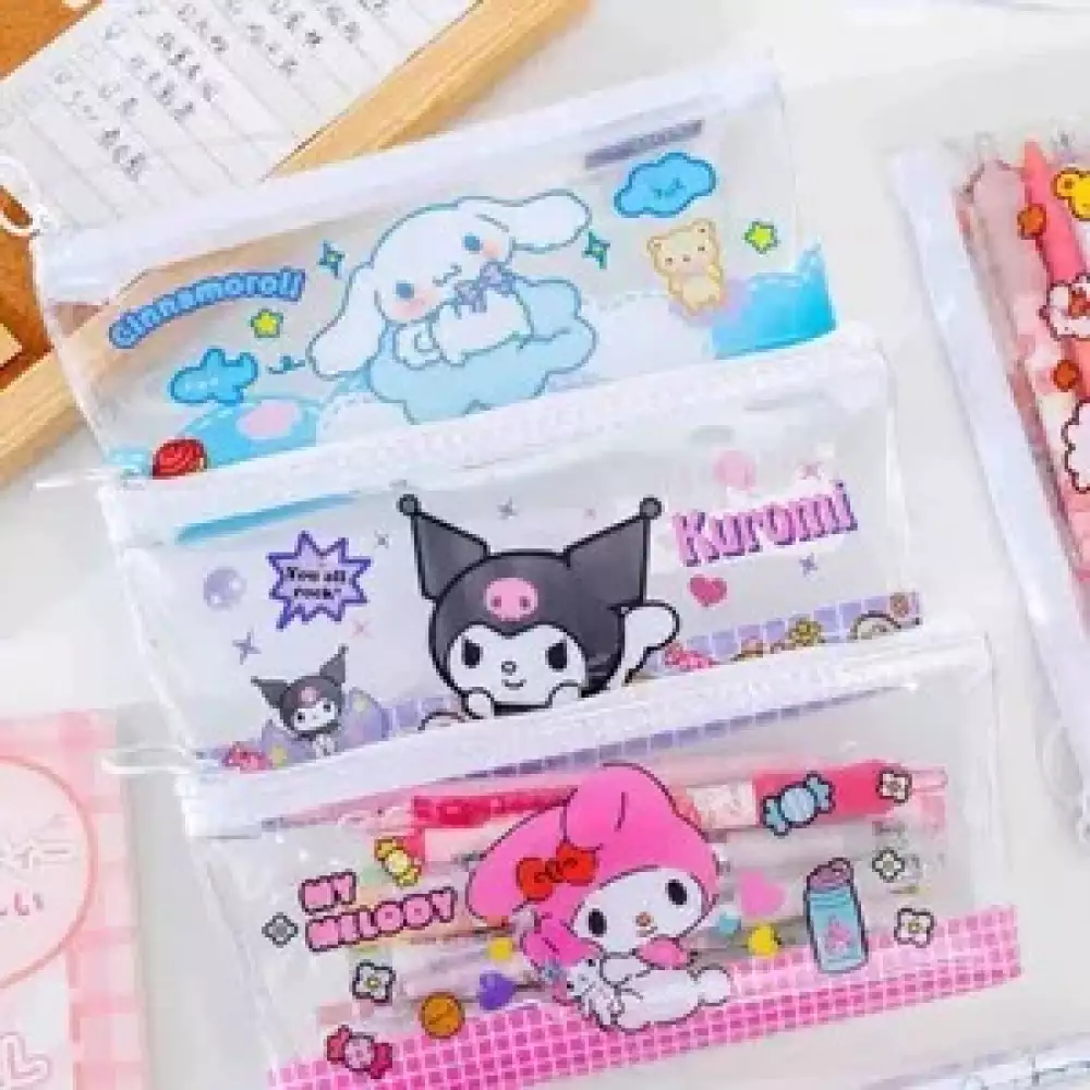 Estuche Transparente Sanrio de PVC Multifuncional