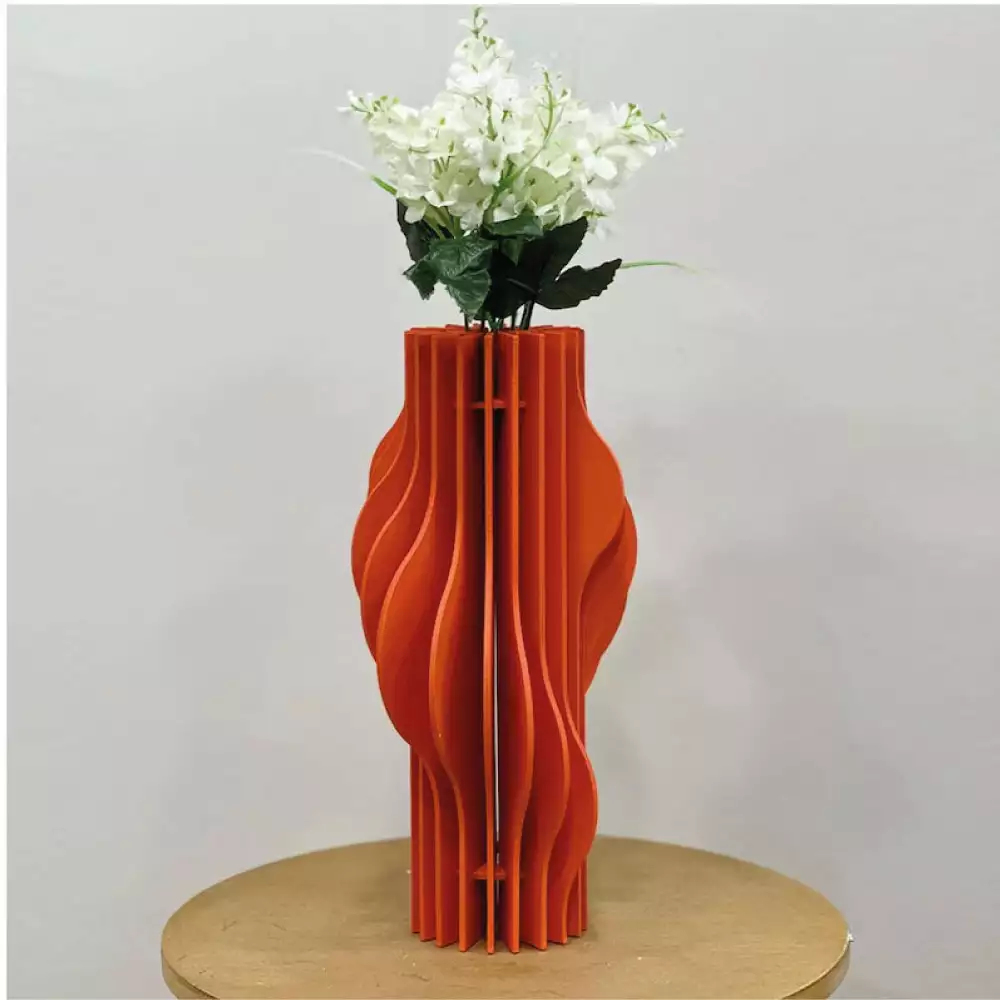 Florero Decorativo Color Naranja para Flores Secas