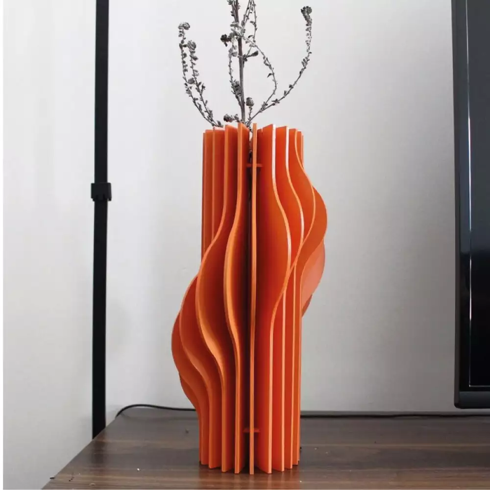 Florero Decorativo Color Naranja para Flores Secas