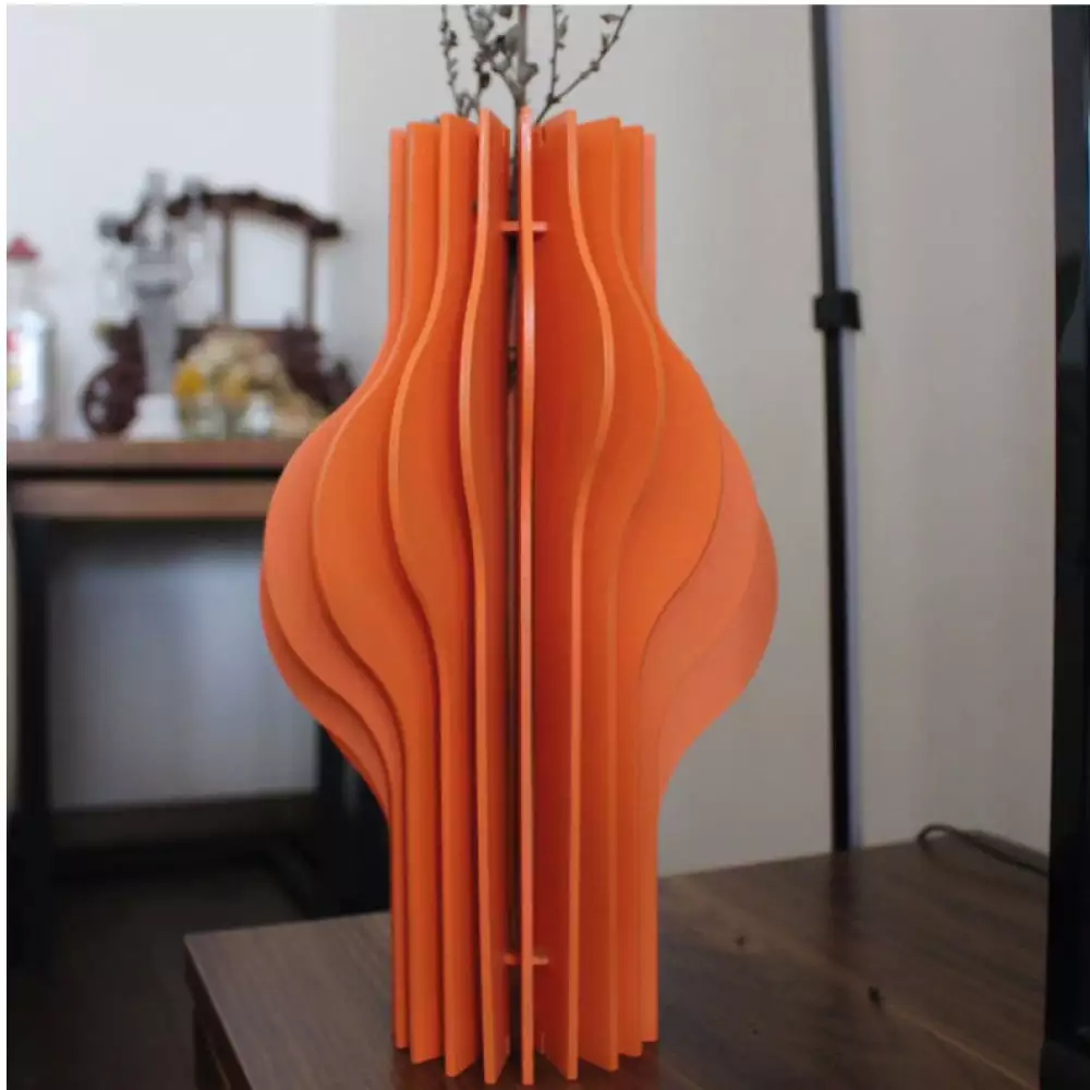Florero Decorativo Color Naranja para Flores Secas