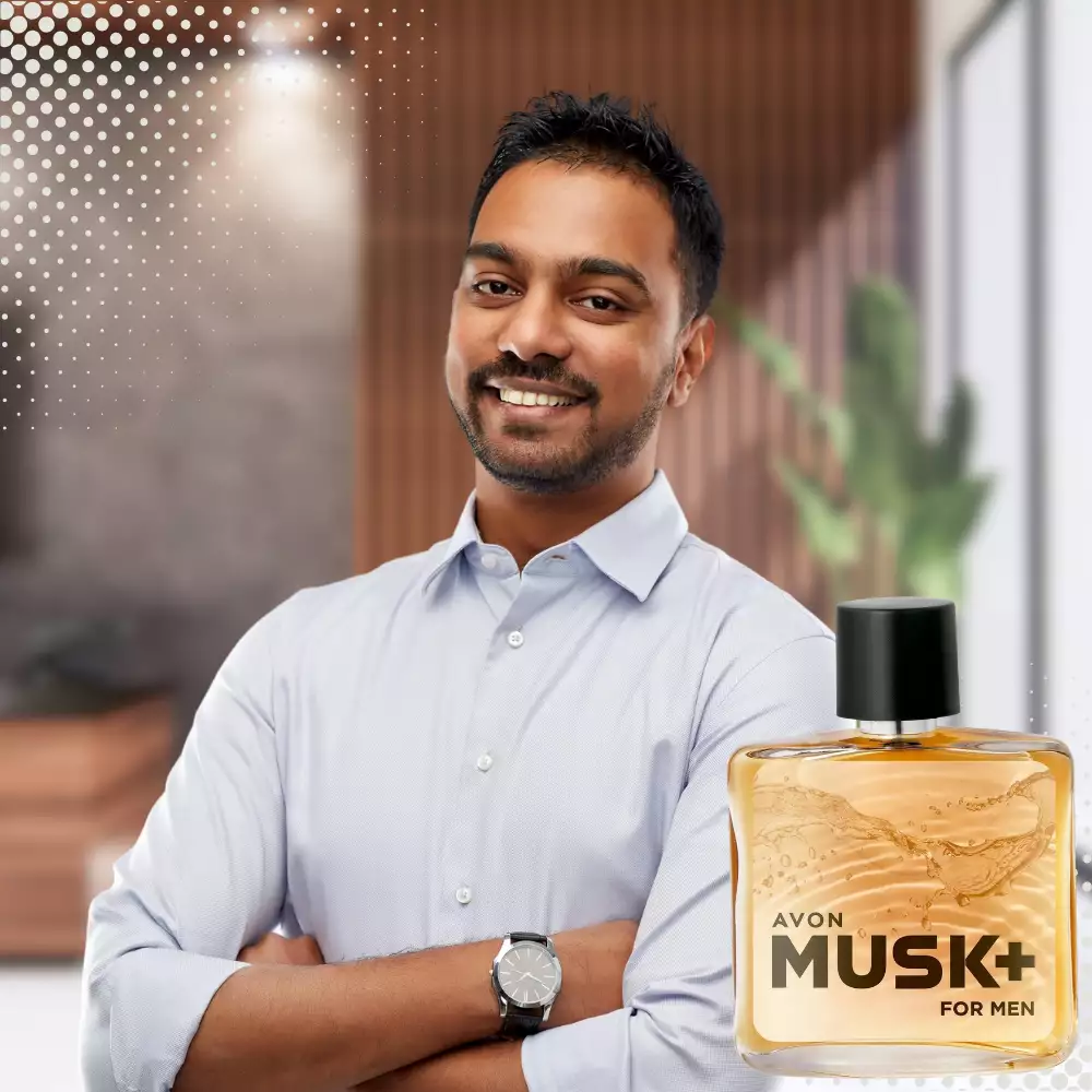 Kit Avon Perfume de hombre Musk For Men 75 ml + Desodorante Roll On Max Protection 50 ml