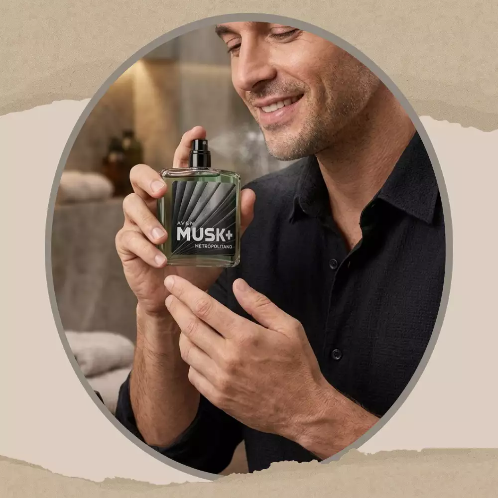 Kit Avon Perfume de hombre Musk Metropolitano 75 ml + Desodorante Roll ON Onduty Max Protection