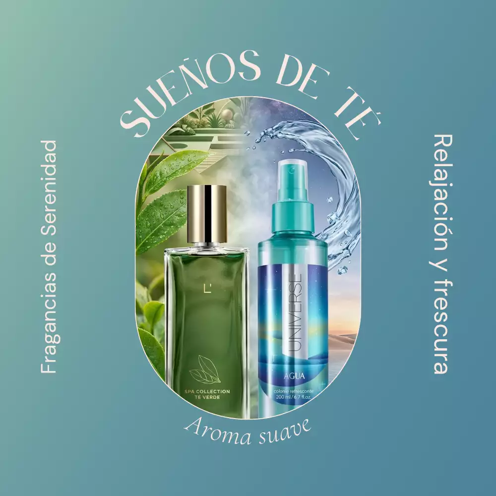 Kit Colonia de mujer Spa Collection Té Verde L´Bel 100 ml + Colonia Universe Agua Ésika 200 ml