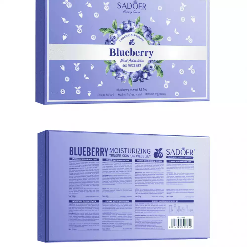 Kit de Lujo Blue Berry Con antioxidantes Sadoer - Limpia, hidrata, repara y devuelve luminosidad