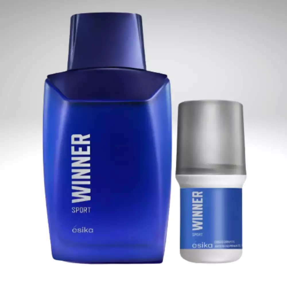 KIT Ésika perfume de hombre Winner Sport 100 ml + Desodorante Roll On 50 g