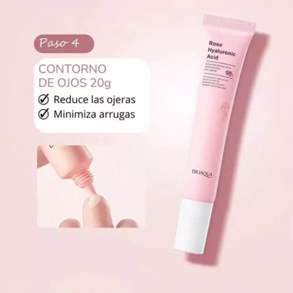 Kit facial rose ácido hialurónico 6 pasos Bioaqua