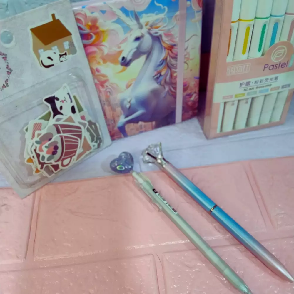 Kit Journal Kawaii Unicornio con Agenda y Papelería Pastel