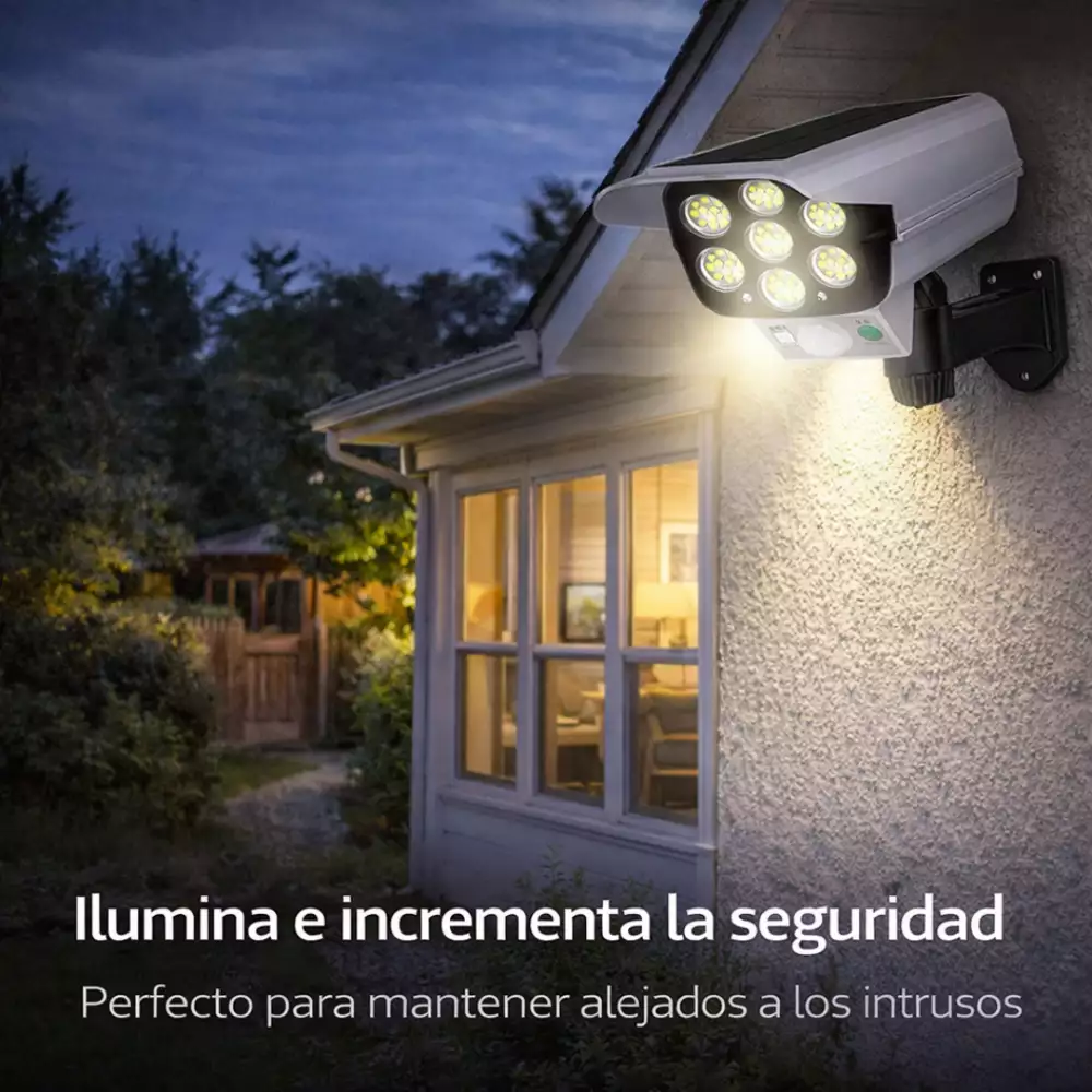 Lámpara Solar Exterior Tipo Cámara con Sensor de Movimiento