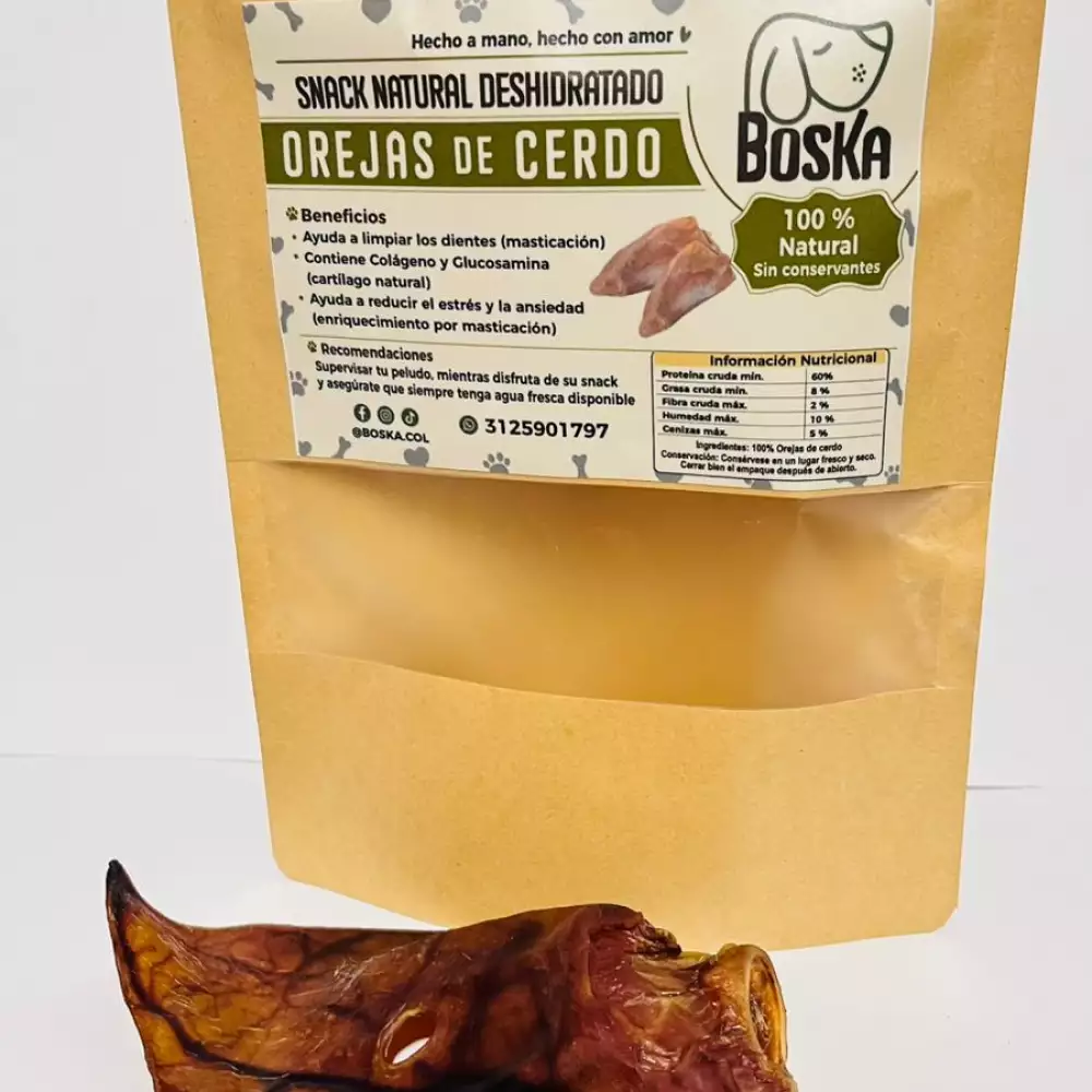 Orejas de cerdo deshidratadas para perros x2 proteína