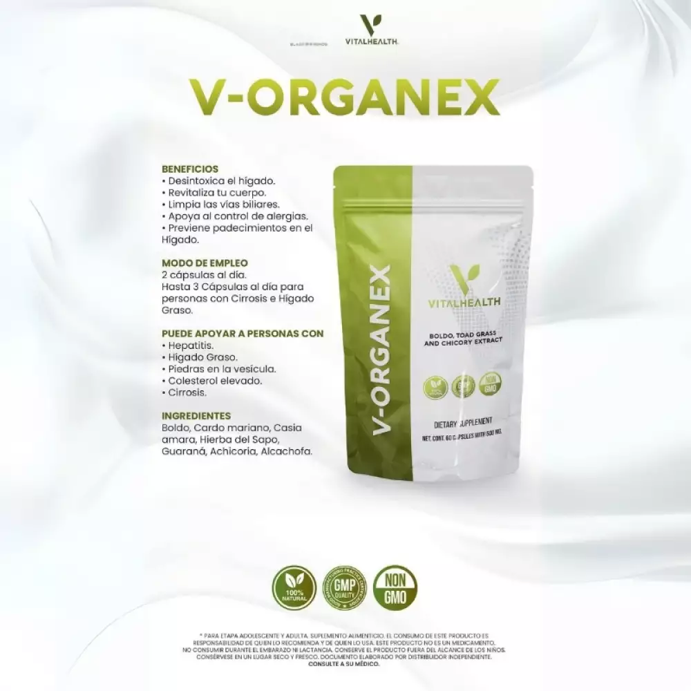 ORGANEX - 60 Cápsulas - Mejora Hígado Graso