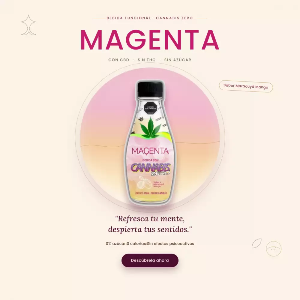 Paca x 12 bebida CBD maracuyá mango sin azúcar