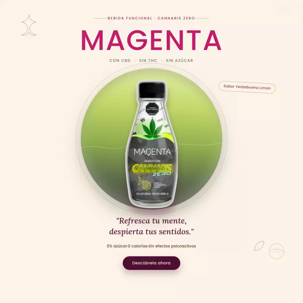 Paca x 12 bebida CBD yerbabuena limón sin azúcar