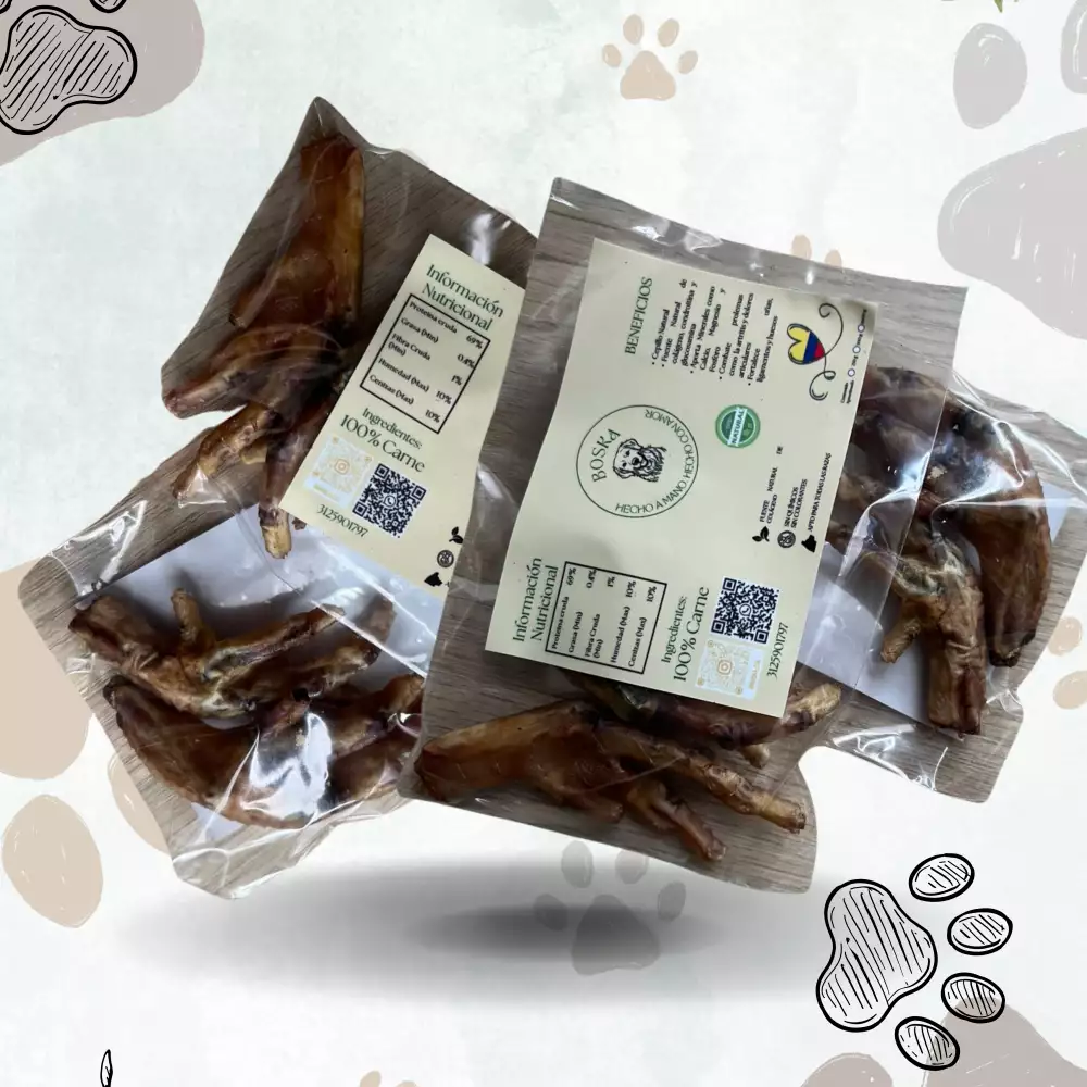 Patas de pollo deshidratadas x10 para perros