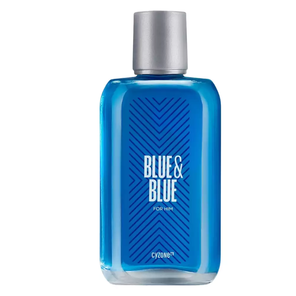 Perfume para Hombre Blue & Blue For Him Cyzone 75 ml + Desodorante Roll on ALL Black 50 g