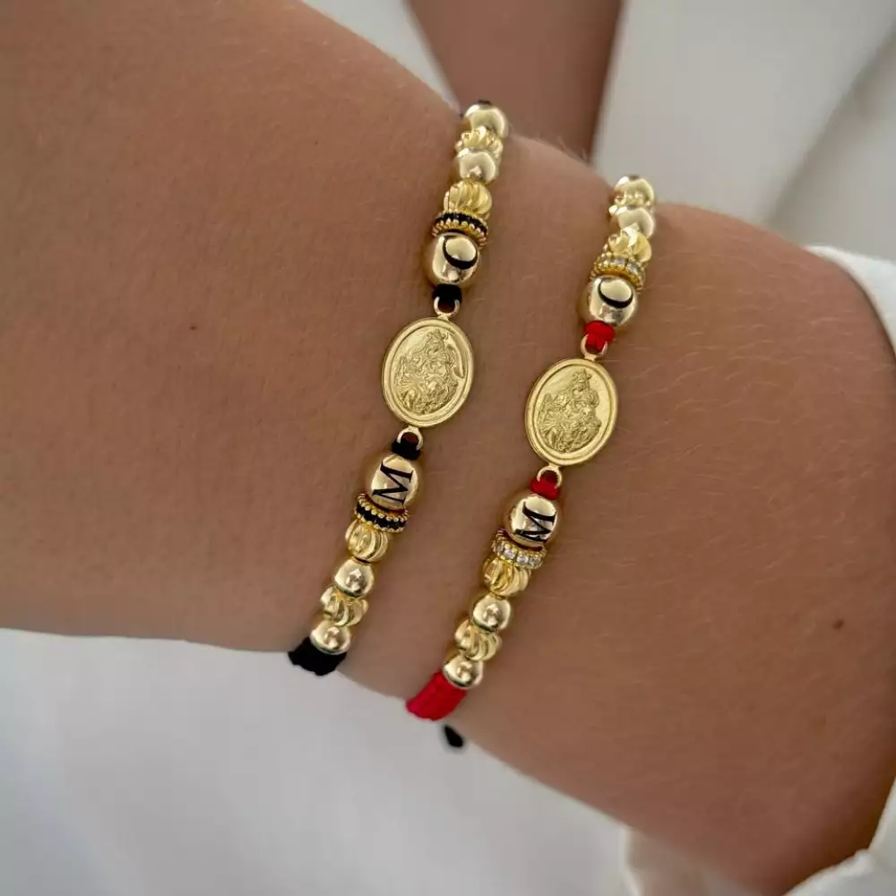 Pulsera en balín oro laminado 18K 5-6mm italiano