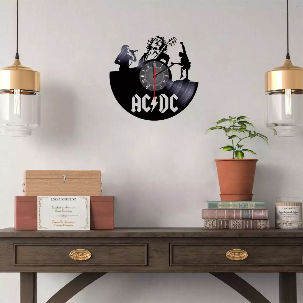 Reloj en vinilo LP/ Vinyl clock AC DC - La Plaza Morada