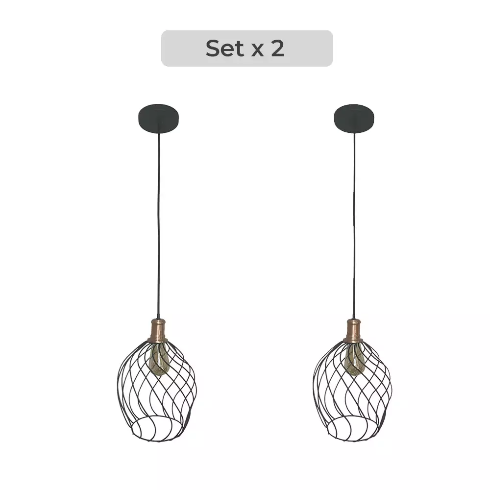 Set x2 Lámpara de Techo Decorativa Curva con Rejilla