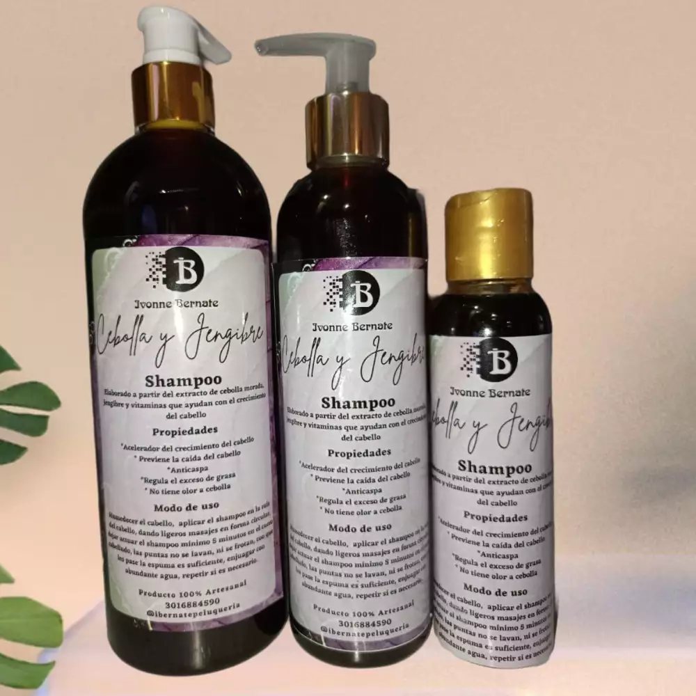 Shampoo de cebolla y jengibre (cabello graso) La Plaza Morada