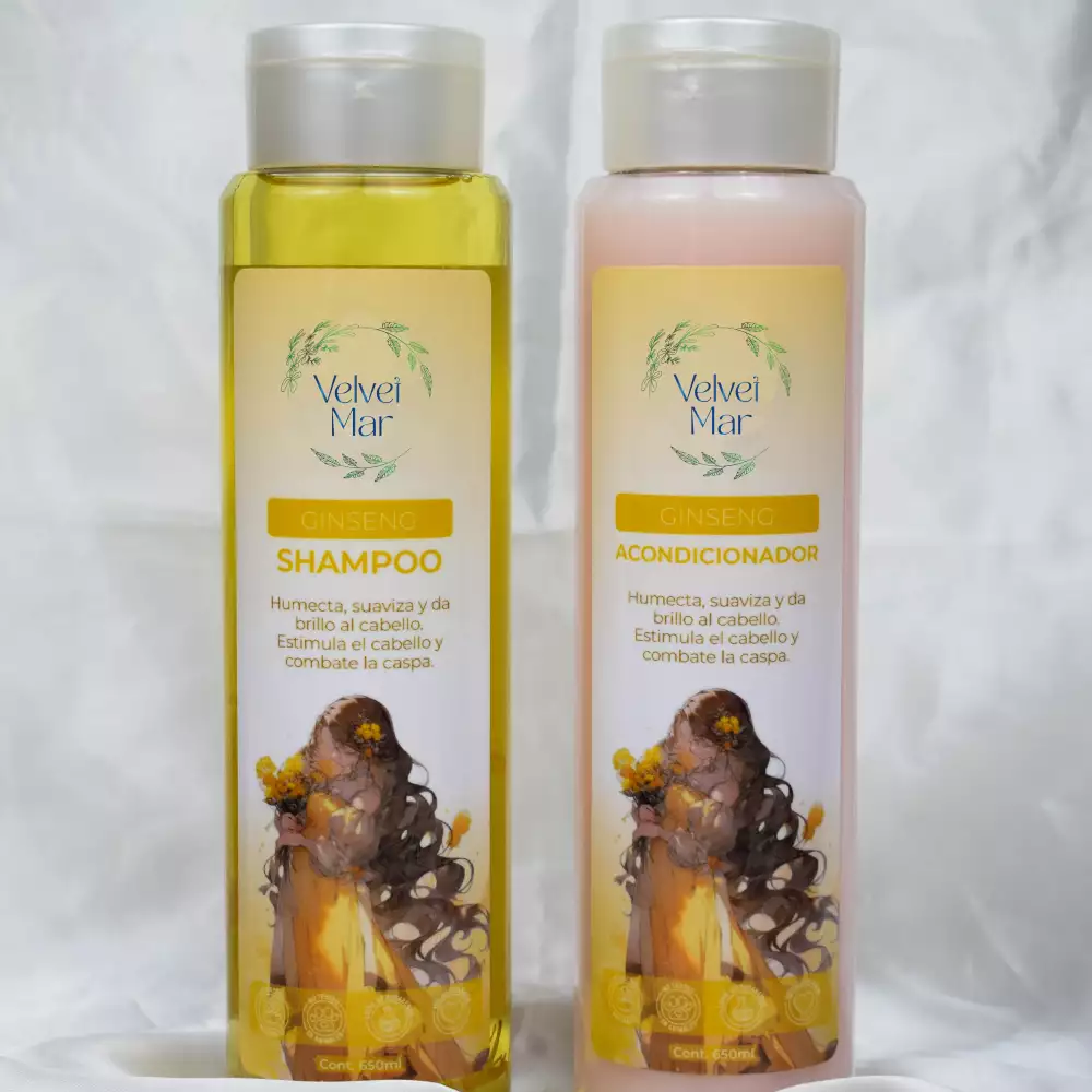 Shampoo y Acondicionador con extracto de Raiz de Ginseng