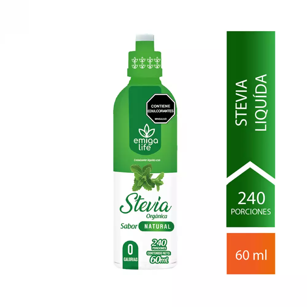 Stevia Líquida Cero Calorías Sabor Natura x 60 ml Emigalife