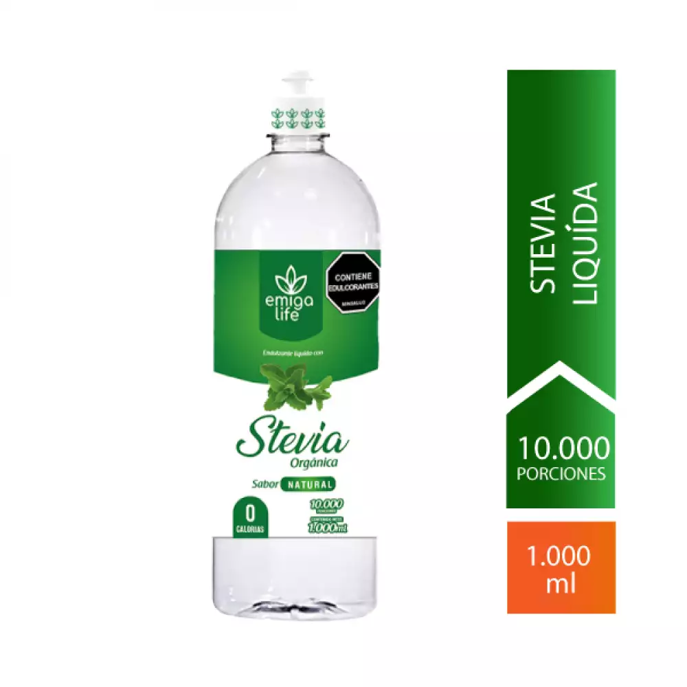 Stevia Líquida Cero Calorías Sabor Natural x 1.000 ml Emigalife