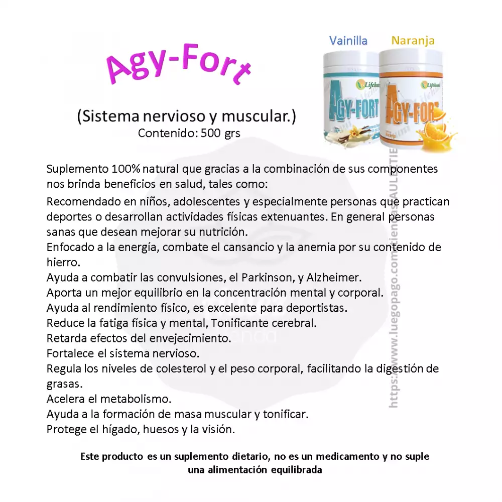 Suplemento Agy-Fort energía y concentración 500g