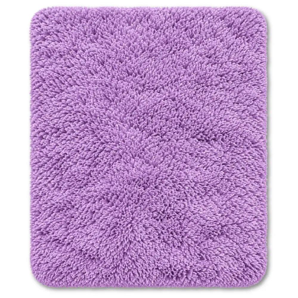 Tapete Decorativo Peludo Tipo Peluche Mediano Alfombra Acolchada Para Sala Y Habitación Lila