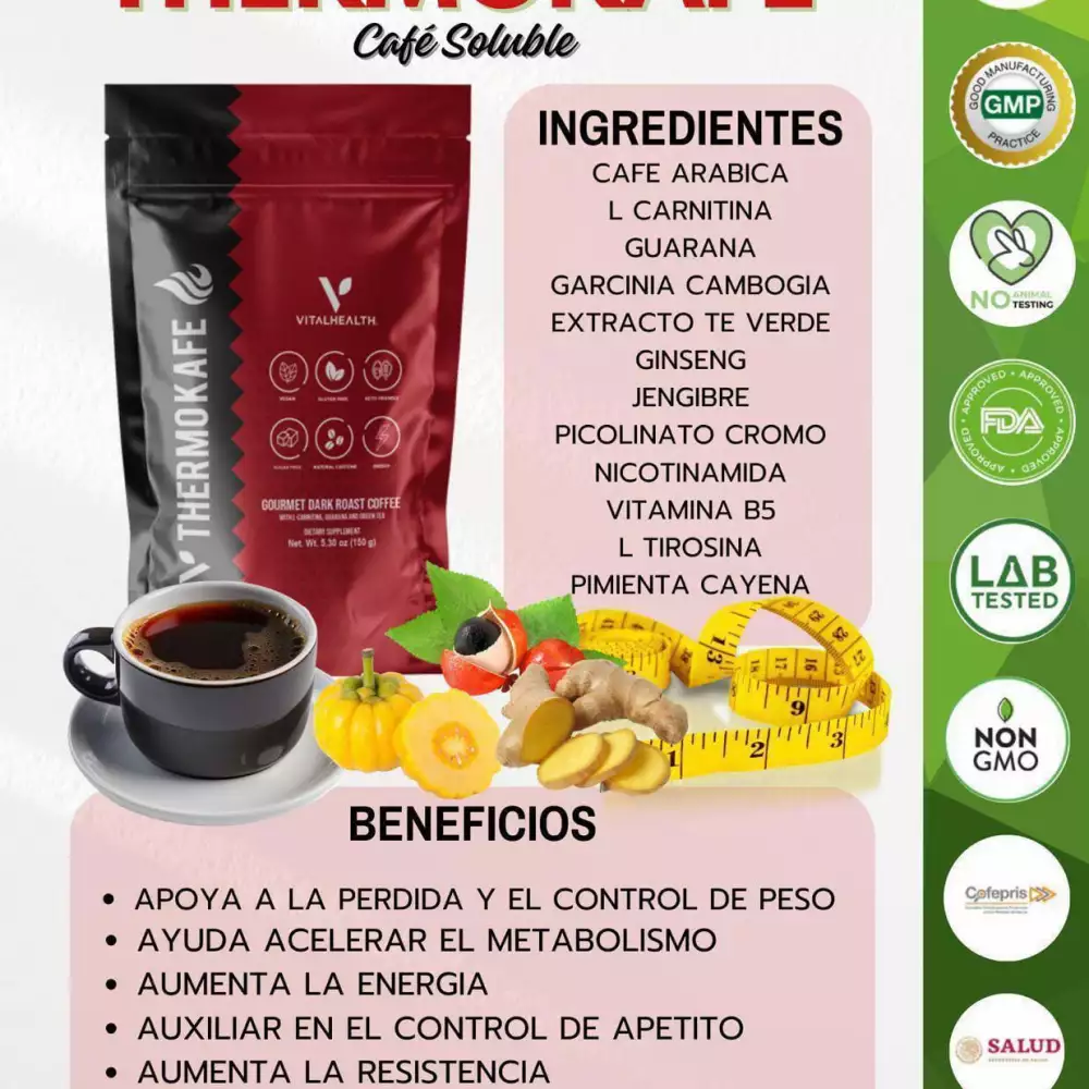 TERMOKAFE 150 gr - PIERDE PESO - OXIDADOR DE GRASA