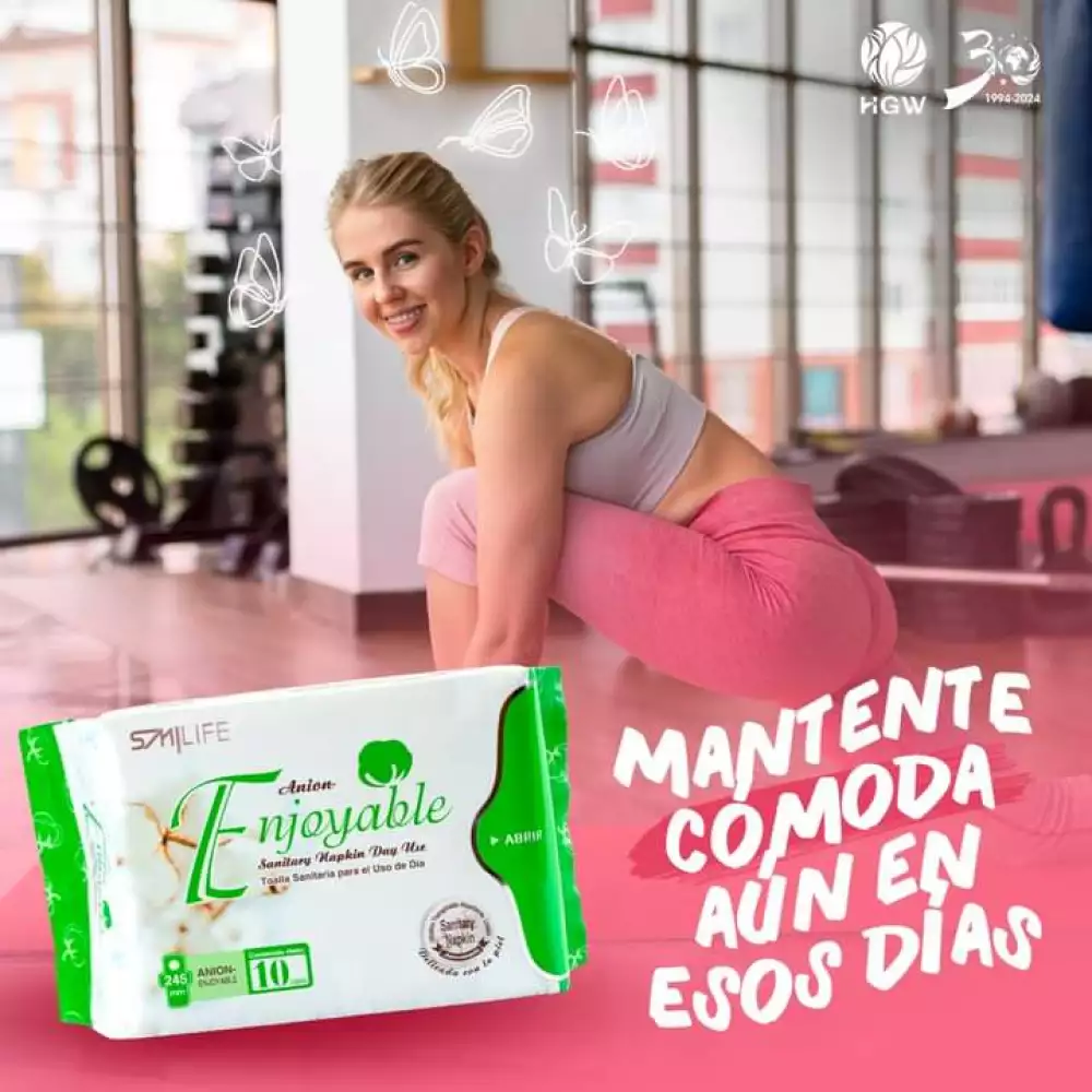 Toallas higiénicas día con turmalina y aniones