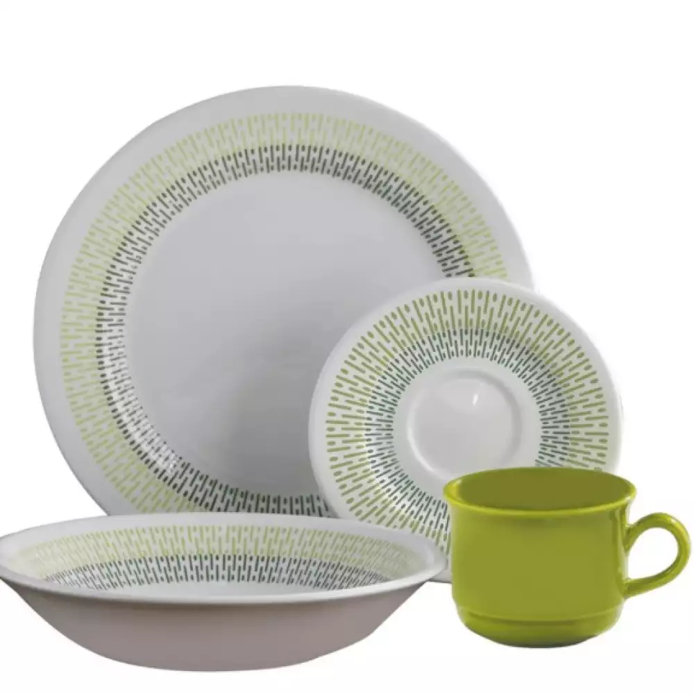 Vajilla Corona Jaspe Verde puestos La Plaza Morada