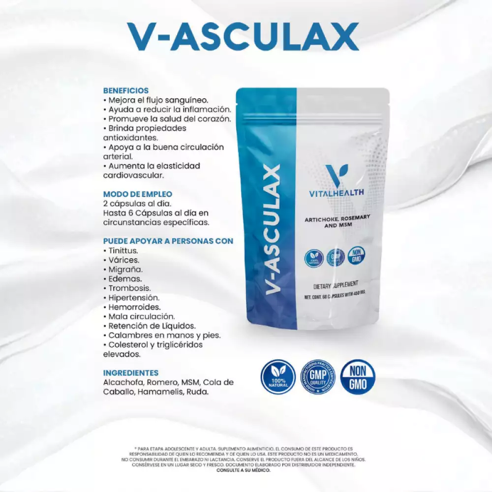 Vasculax 60 cápsulas para circulación y varices